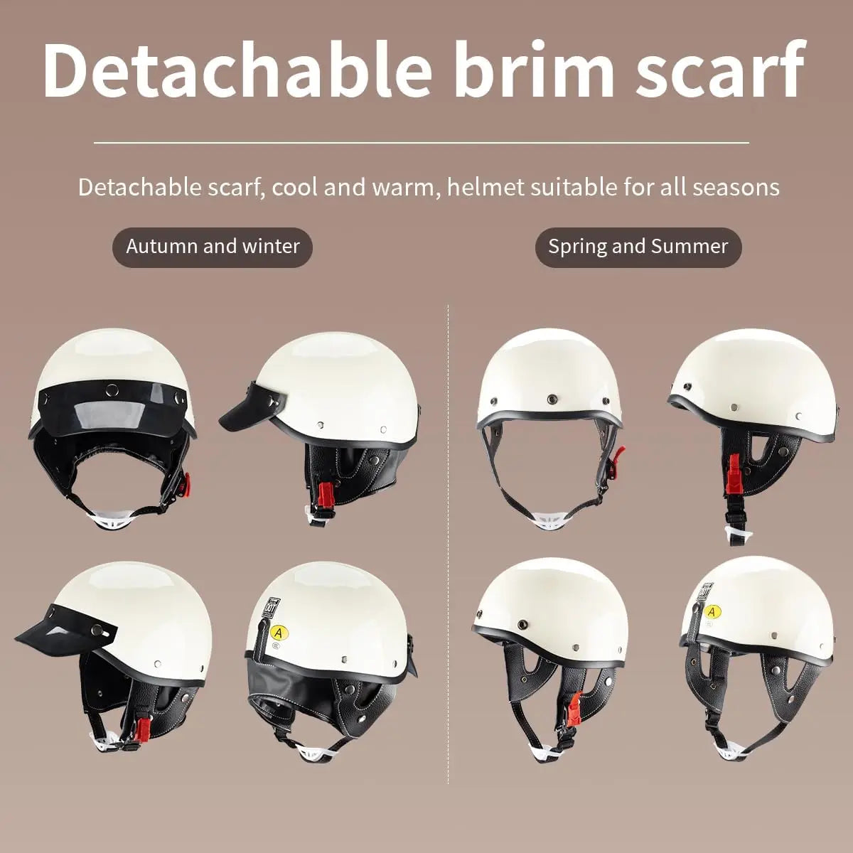 Stylish Vintage Half Helmet – Lightweight Open Face with Breathable Liner, Retro Motorcycle Gear for Urban Riders