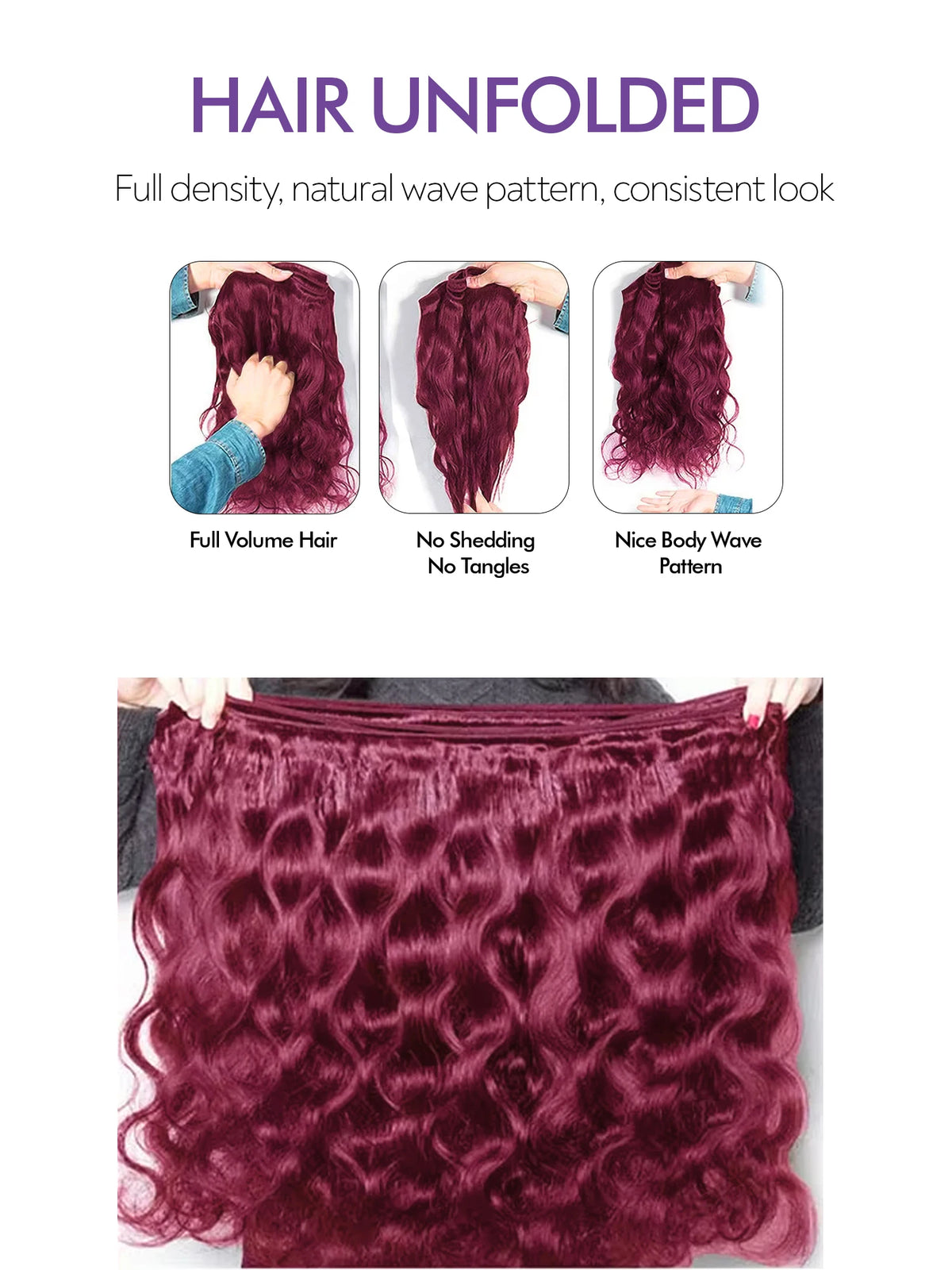 Burgundy 99j Body Wave Bundles Human Hair  Red Colored 1/3/4 PCS Bundle Deals Brazilian Hair Extension Remy Weave Bundles