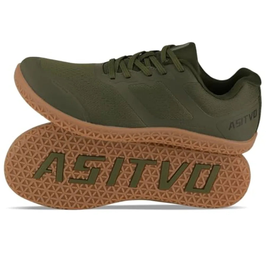 ASITVO Barefoot Shoes Men Wide Gym Zero Drop Sole Cross Trainer Minimalist Walking Grounding Sneakers Width Toe Box Knit Seamle