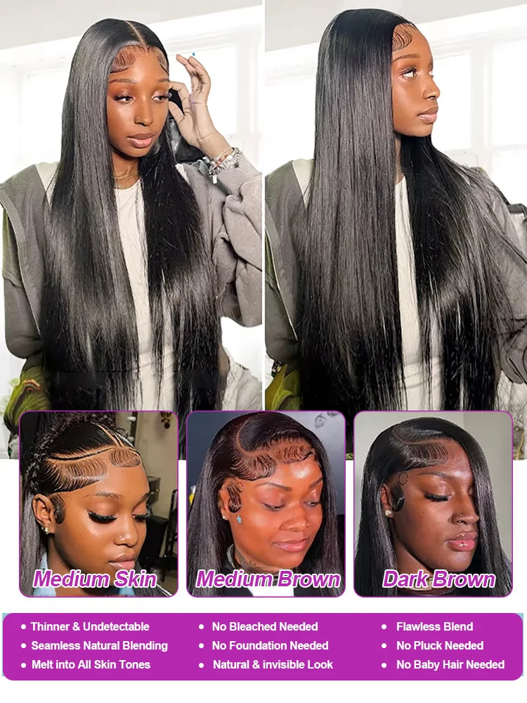 HD Lace Wigs 13x6 Straight Human Hair Wigs 300% Density 40 46 Inch 13x4 360 Full Lace Frontal Wigs 7x5 Glueless Wigs Human Hair