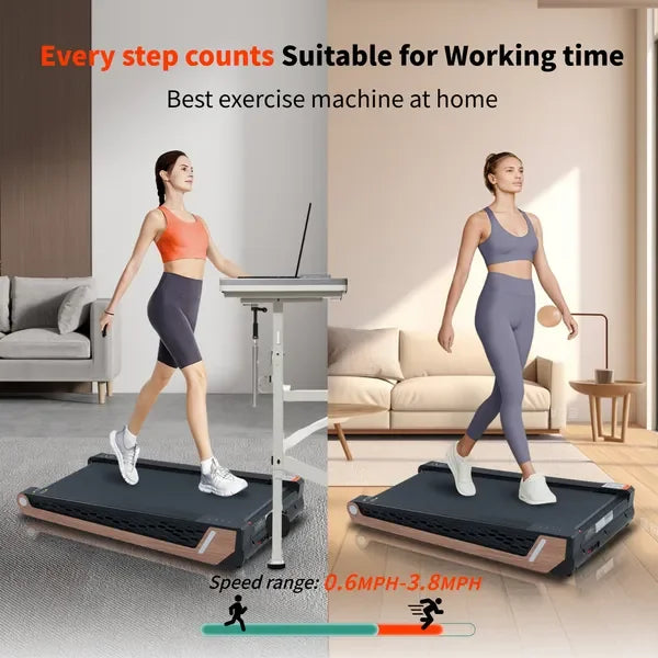 8° Incline Walking Pad Treadmill - Portable Compact Treadmills Under Desk Treadmill, Incline