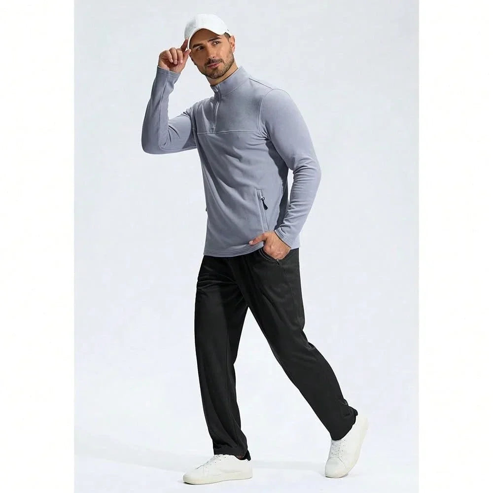 Mens Lightweight Mesh Sweatpants With Zipper Pockets Open Bottom Athletic Pants