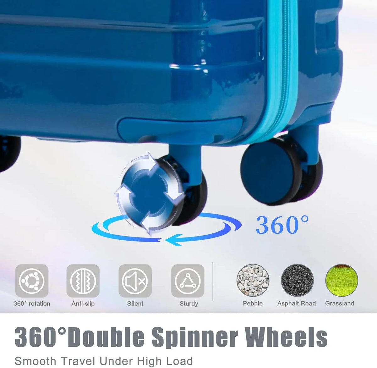 ABS Hardshell Luggage Set with Spinner Wheels and Lock - Durable Waterproof Suitcase for Travel