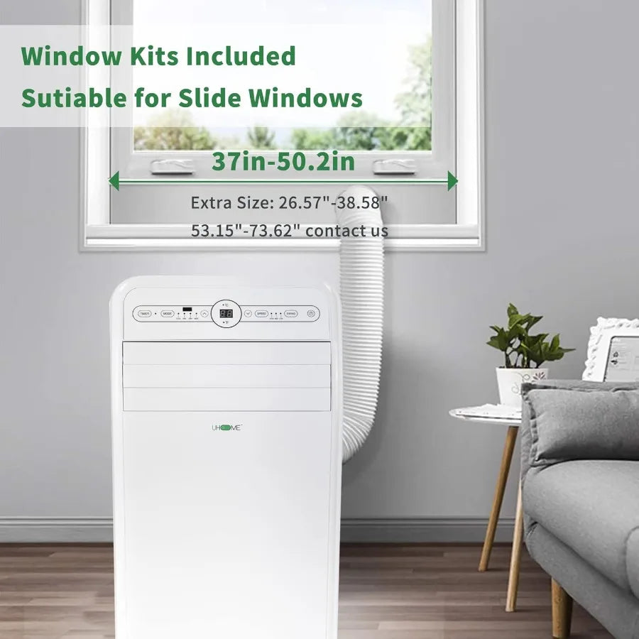 12000 BTU Portable Air Conditioner with Heater for up to 400 Sq. Ft White Portable AC Unit with Dehumidifier Fan Cools and Heat
