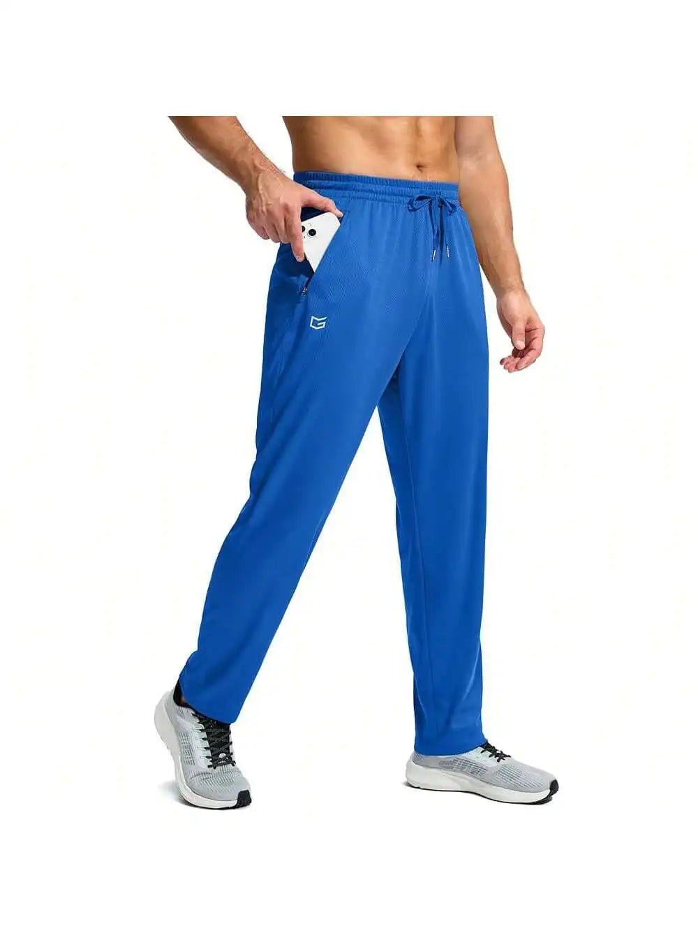 Mens Lightweight Mesh Sweatpants With Zipper Pockets Open Bottom Athletic Pants