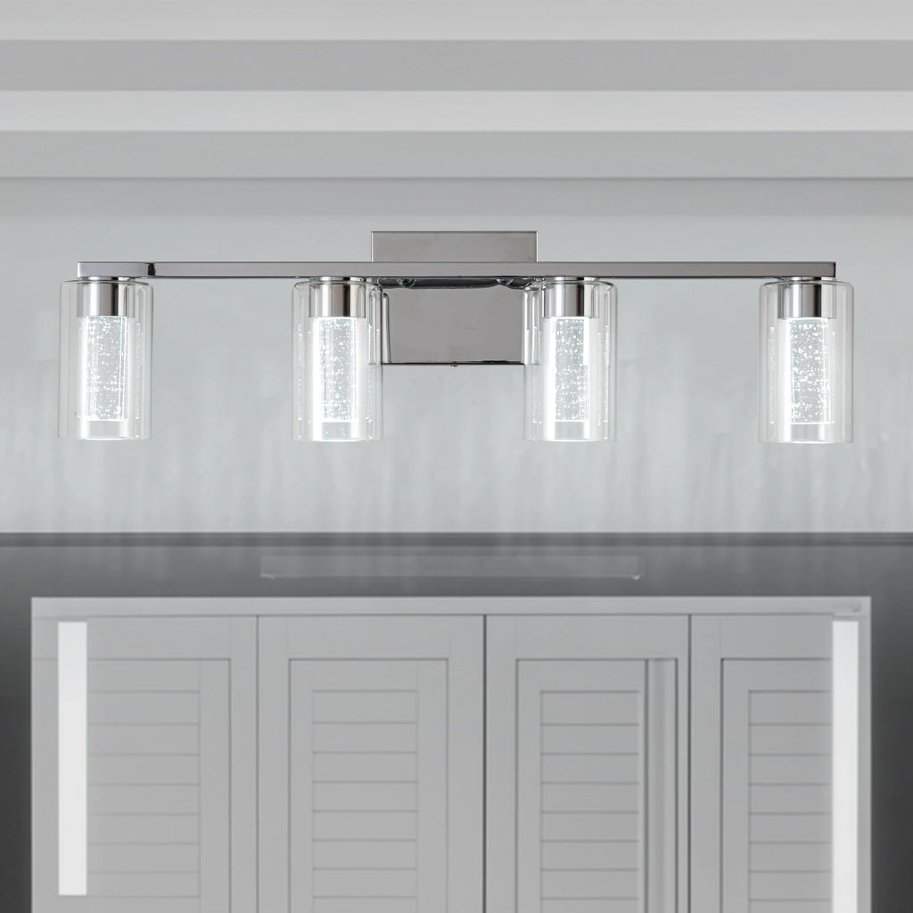 4-Light 16w Bathroom Lighting Fixtures Over Mirror With Clear Glass Shade Bathroom Vanity Light Led Bathroom Lights Over Mirror