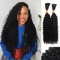 3 Bundles 195g 30Inch Human Braiding Hair For Boho Braids Human Curly Boho Hair ForBraiding Knotless Bulk Bohemian Natural Color