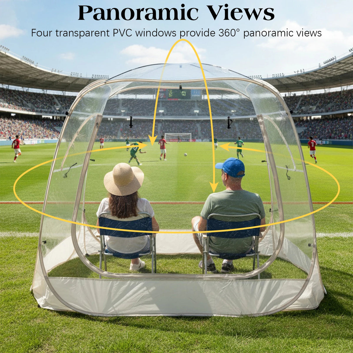 Cold Protection Camping Tent 5x5ft Large Oversize Clear Bubble Tent 2-4 Person for Soccer Football Games Outdoor Events