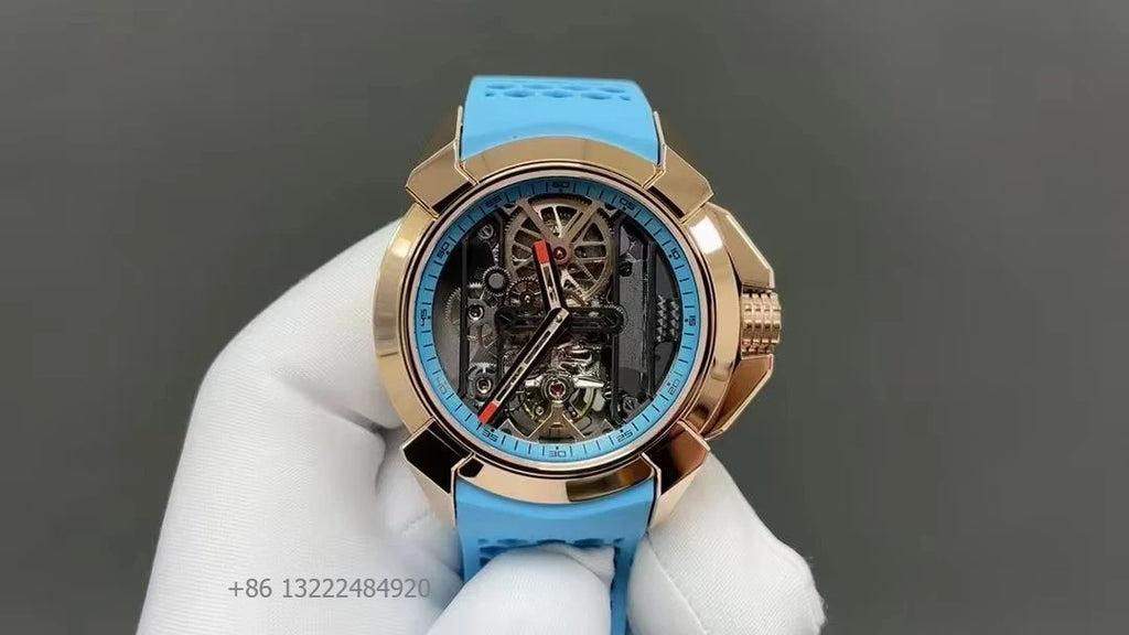 Luxury Sport Business Water Resistant Hollow Out Automatic Mechanical Watch with Luminous Dial