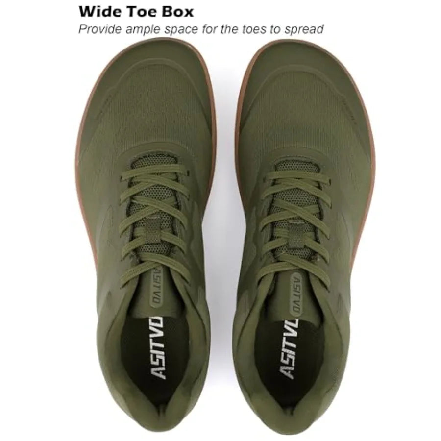 ASITVO Barefoot Shoes Men Wide Gym Zero Drop Sole Cross Trainer Minimalist Walking Grounding Sneakers Width Toe Box Knit Seamle