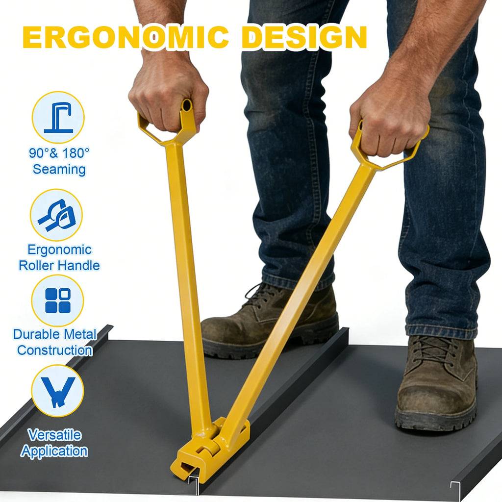 2-in-1 Manual Standing Seam Tool Hand Bender Stand 90°&180° Double Fold Mechanical Lock Jaw Width 6 Inches Suitable for Panel