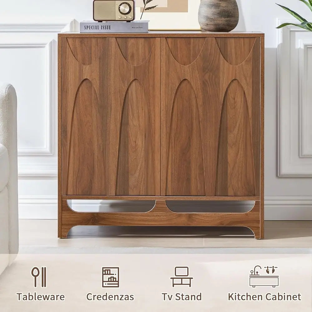 3-Piece Sideboard Buffet Cabinet Set, 94.5 Modern Storage Cabinet with Adjustable Shelves and 6 Doors for Dining, Living Rooms,