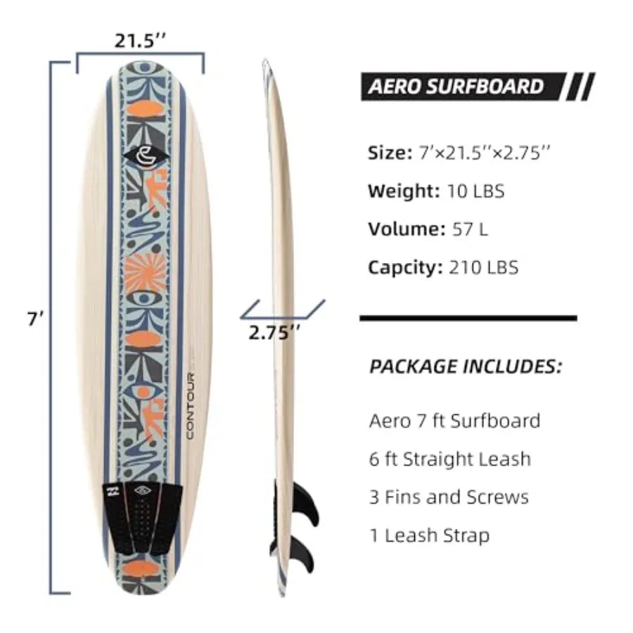 Billabong 7ft/8ft Soft Top Foam Surfboard for Beginner Adults and Lightweight Shortboard in Blue Durable Stable and Easy to Rid