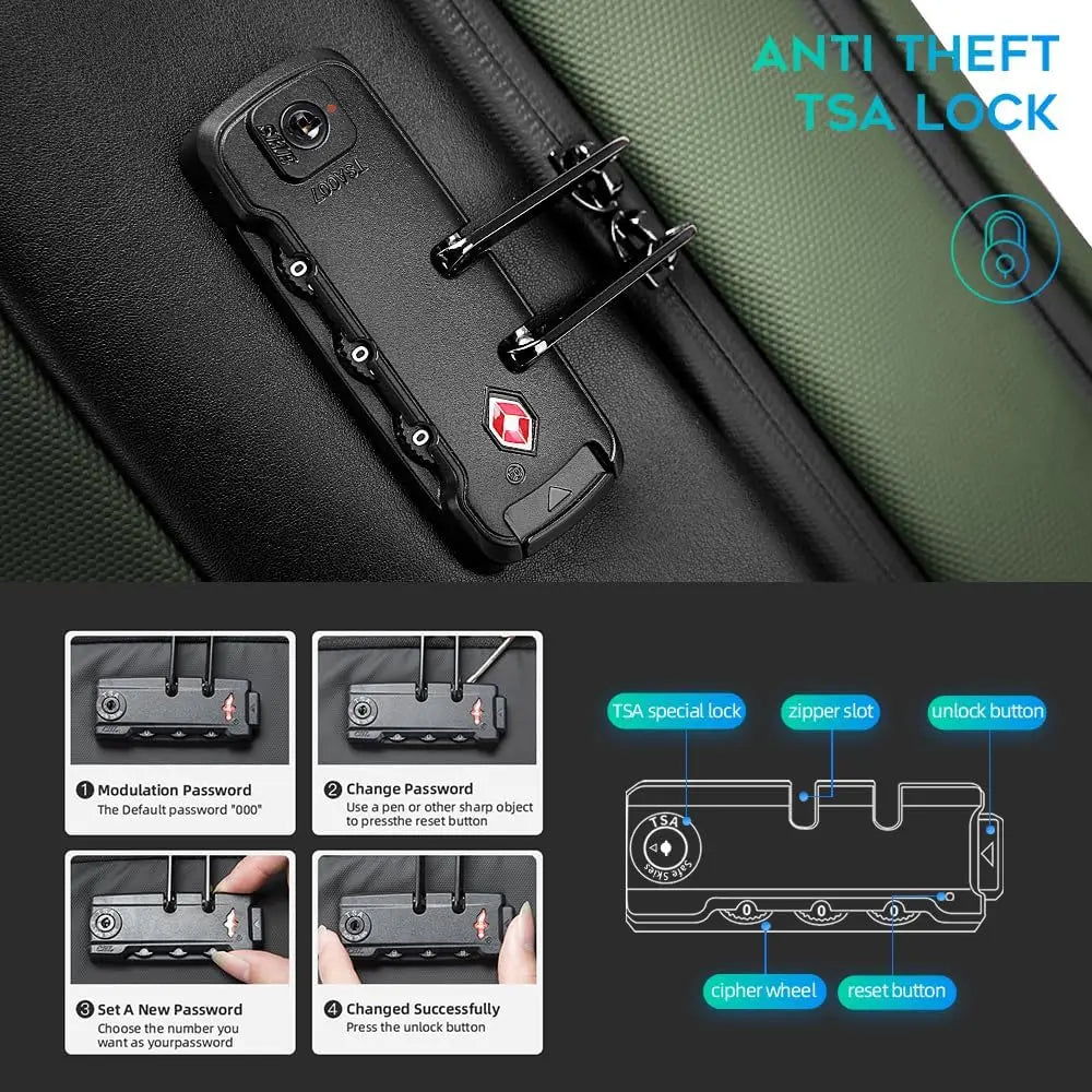 Anti-Theft Tech Backpack with USB3.0 Charging Port, 17 Inch Laptop Travel Bag for Men and Women
