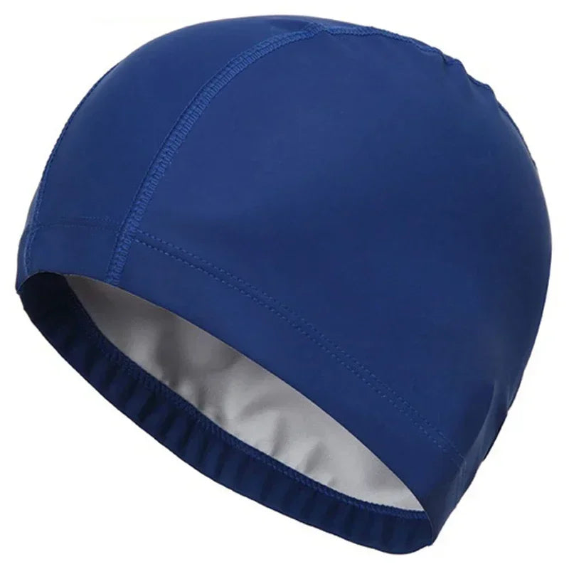 Hat Plus Size for Men & Women Adults NewWaterproof PU Fabric Protect Ears Long Hair Water Sport Swim Pool Swimming Bathing Caps