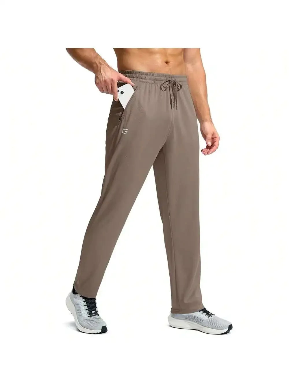 Mens Lightweight Mesh Sweatpants With Zipper Pockets Open Bottom Athletic Pants
