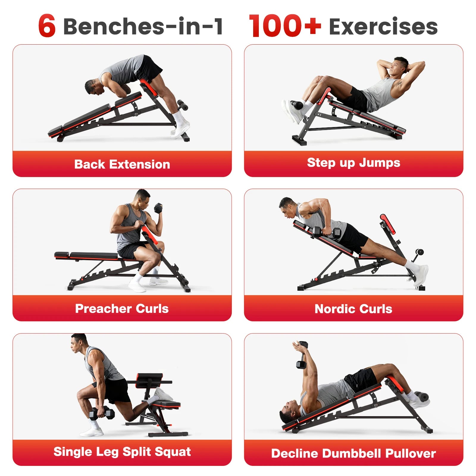 Dumbbell Bench Roman Chair Adjustable Foldable Training Weight Bench Weightlifting Exercise Abdominal Waist Fitness for Home Gym