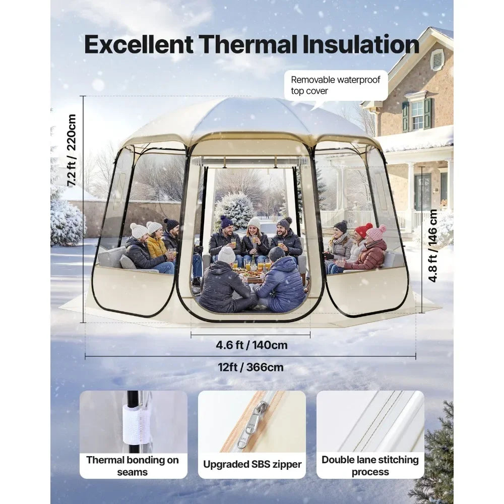 Clear Bubble Tent 12'x11.1' WeatherProof 10-12 Person Instant Tent
