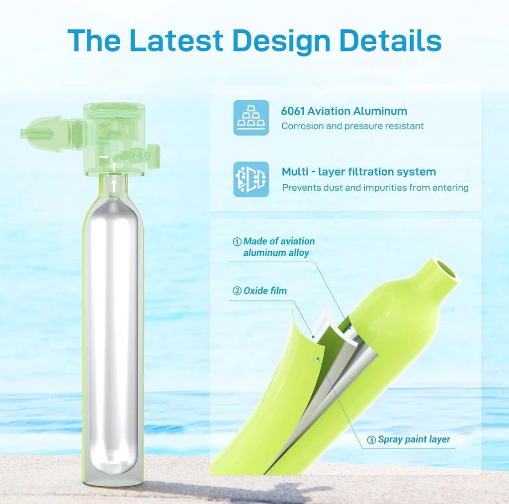 HOUVAN 0.5L Mini Scuba Tank with 5-10 Minutes,Portable Oxygen Tank for Snorkeling Diving With Hand Pump Divig Gear travel