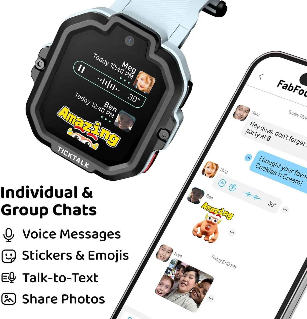 Kids GPS Smartwatch with Video Calling, Texting, Parental App, 4G, Free Music & Reminders for Ages 3-12