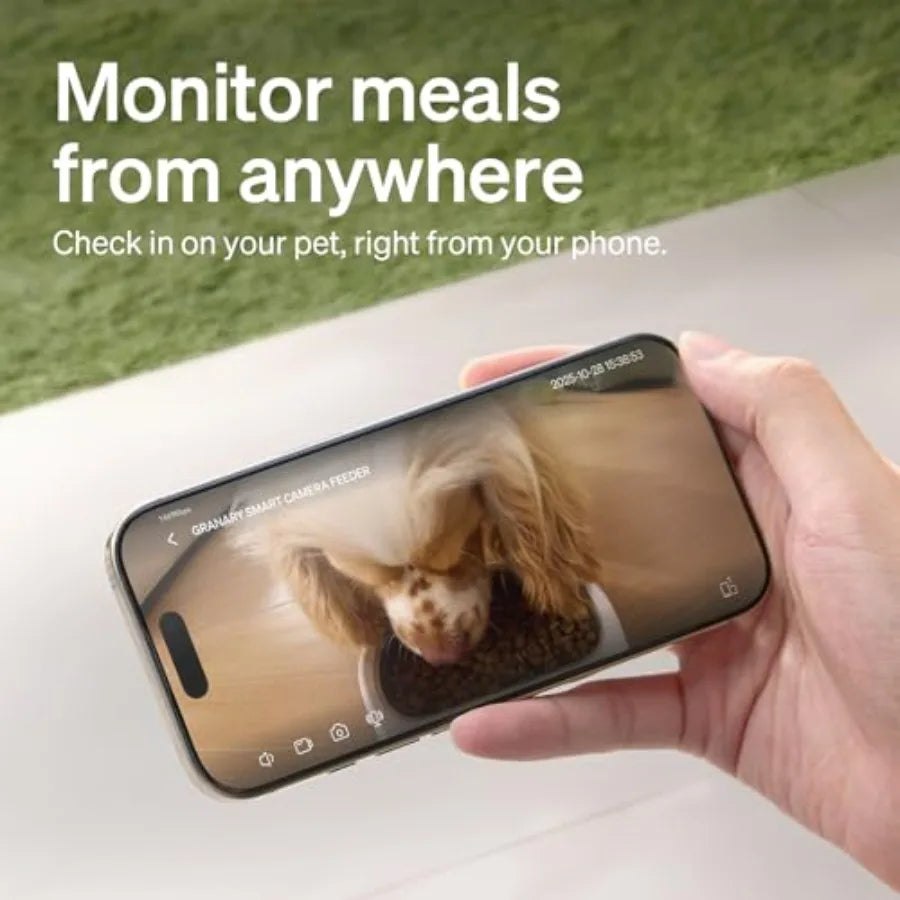 Automatic Cat Feeder with 1080P HD Camera and Night Vision 5G WiFi Pet Feeder with 2-Way Audio Low Food Blockage Sensor Motion