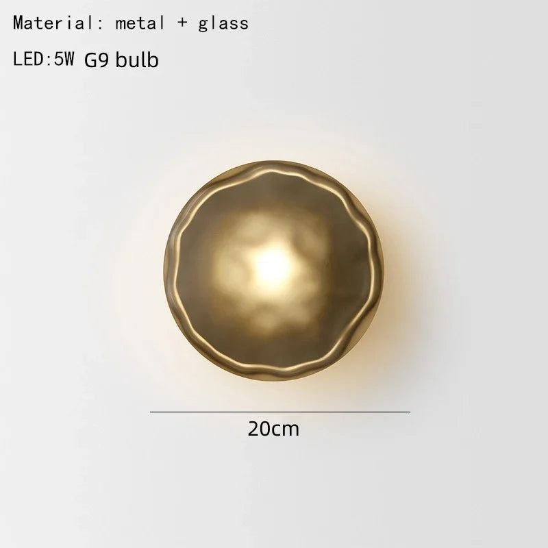 Nordic Gray White Clear Glass  Light Gold Black Metal Lamp G9 Bulb for Bedroom Parlor Restaurant Corridor Aisle Wall Decor