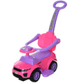 3-in-1 Push Car for Toddlers, Ride-on Stroller with Horn, Music & Light, Safe Bar, Walking Toy for Boys & Girls 1-3 Years Old, P