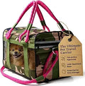 Soft Sided Pet Carrier, Cat Carrier, Dog Carrier, Pets Up to 15 lbs, Leash & Luggage Strap, Camo Pin