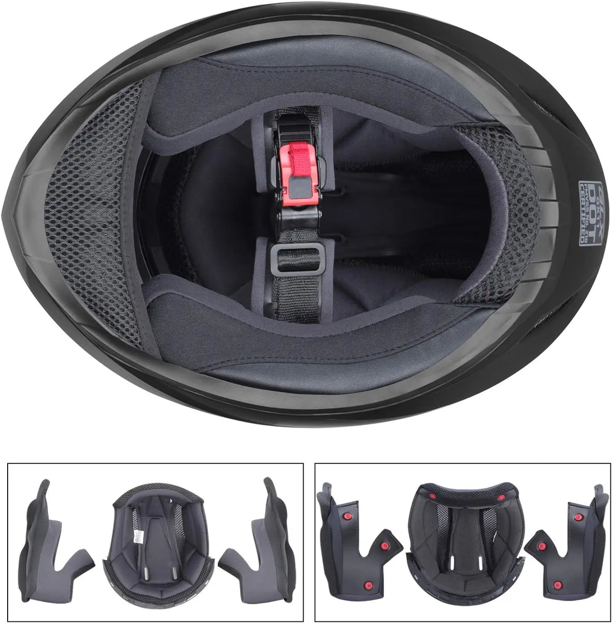 GLX GX11 Compact Motorcycle Helmet - Matte Black, Large - Full Face w/ Tinted Visor, DOT Approved