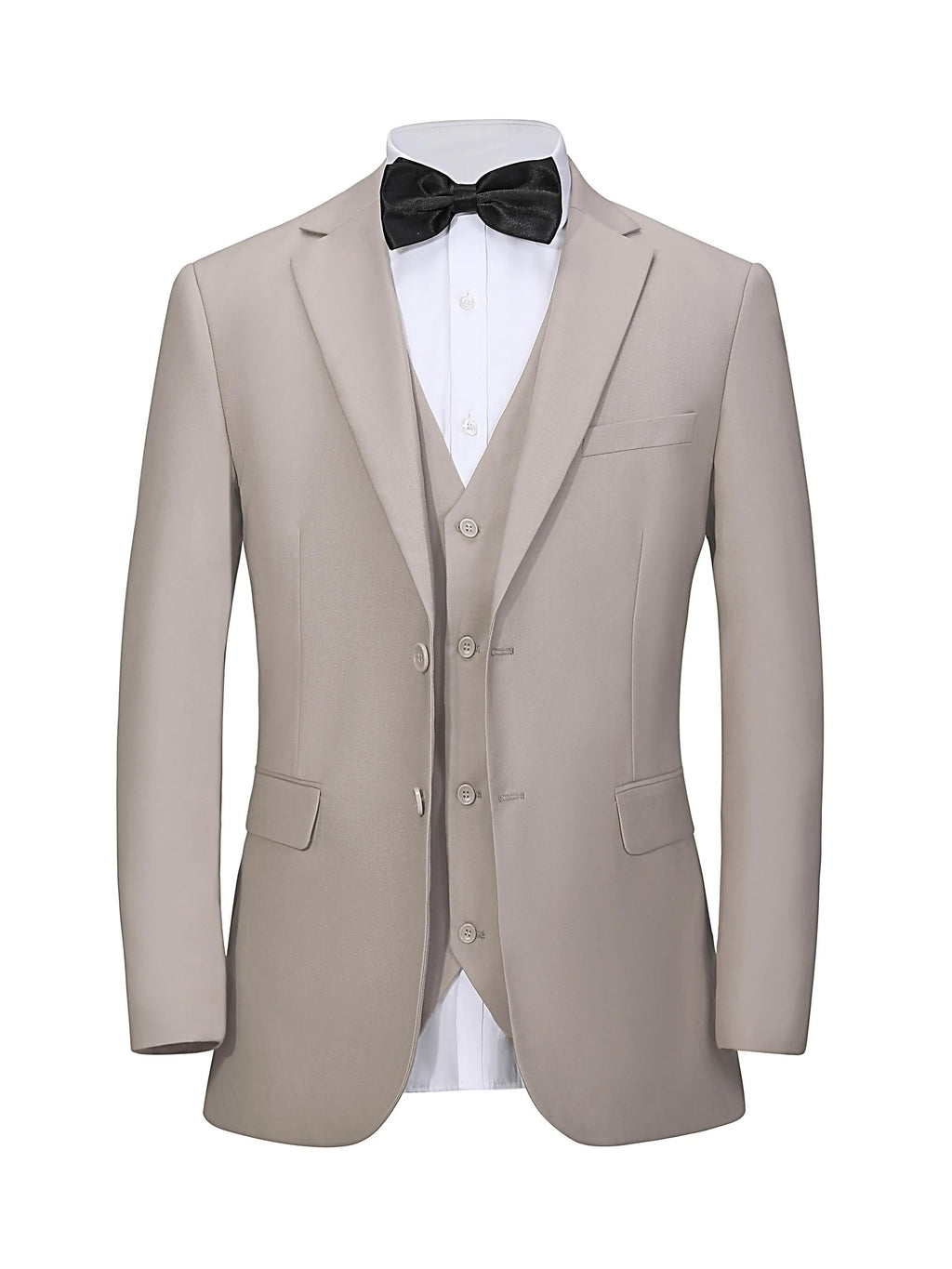Big & Tall Men's 3-Piece Suit: Jacket+Vest+Pants V-Neck, Gentleman Style, Tailored. For Business, Parties, Weddings.