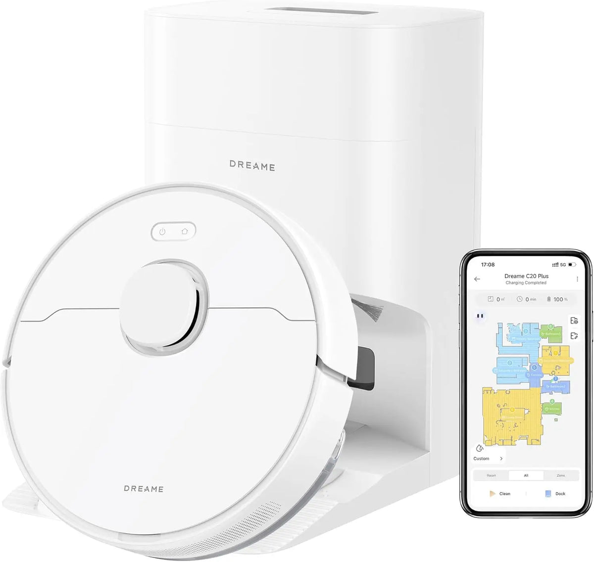 90-Day Self-Emptying Robot Vacuum Mop Combo with LiDAR Navigation, App/Voice Control for Pet Hair, Carpets & Hard Floors