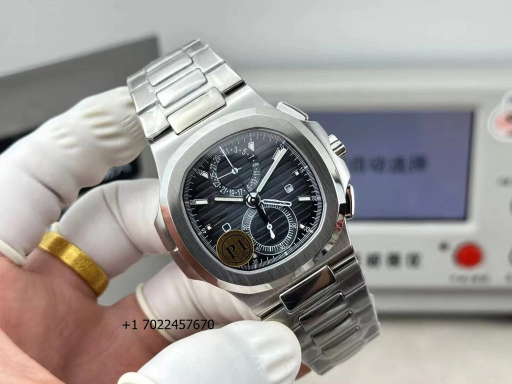 Retro Luxury 5990 High-quality Business Travel Dual-time Zone Multi-functional Chronograph Automatic Mechanical Watch