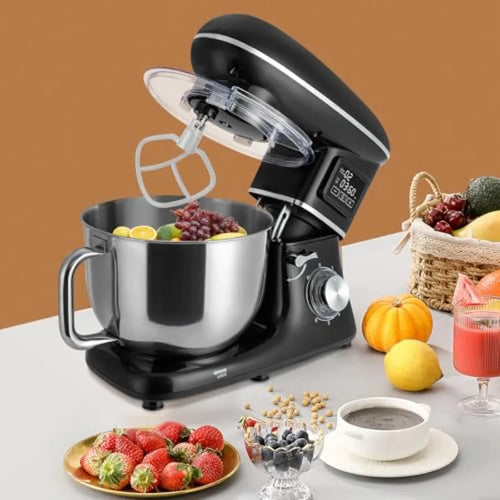 1350W Kitchen Electric Mixer with LCD Display,6.5Qt Dough Machine,6+1 Speeds Food Mixer,Pulse Function,Overheating Protection,Wh