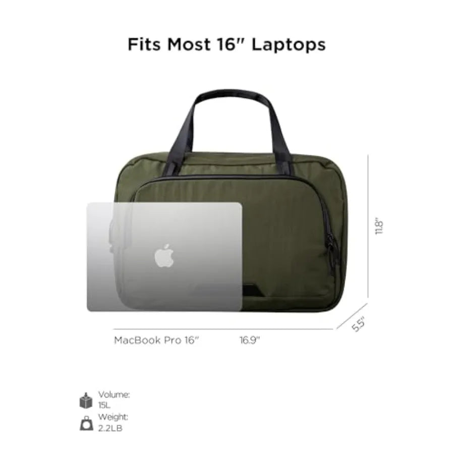Bravo Brief - 16 Inch Laptop Briefcase Business Shoulder Bag with Weatherproof Messenger Bag for Men Work Travel