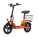 Bodywel T3 Electric Bike for Adults Electric Scooter with Seat, 14" Fat Tire E-bike, 500W 48V 9AH,Foldable ebike with Basket
