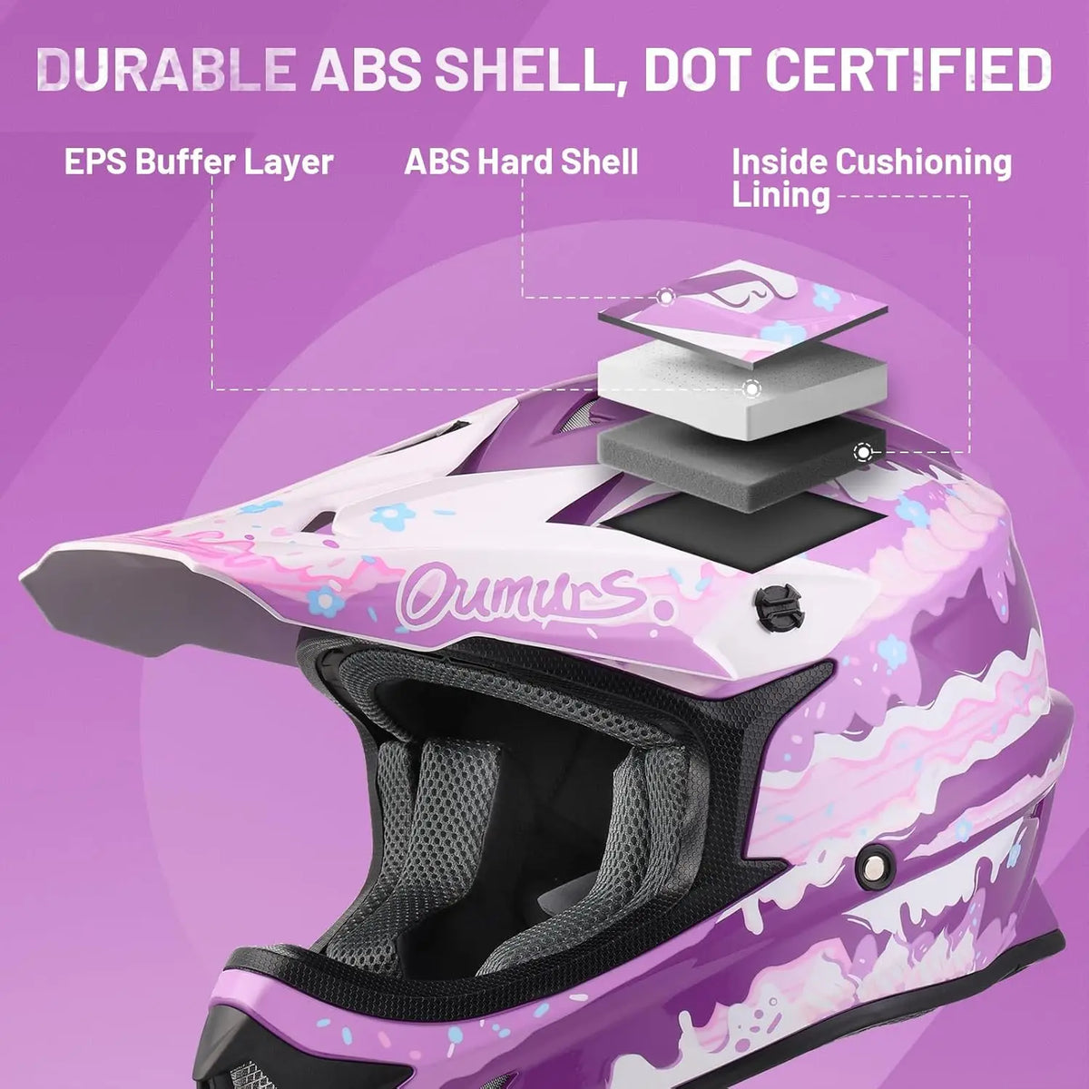 Adult ATV Dirt Bike Helmet with Goggles Gloves Mask Adjustable Sun Visor Motorcycle Adults Helmet Off-Road Motocross Downhill Mo