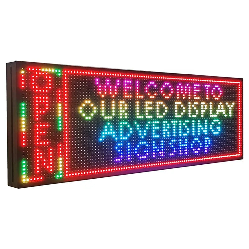 P10 OUTDOOR LED DISPLAY,SCROLLING MESSAGE DISPLAY FULL COLOR DIGITAL MESSAGE LED SIGN BOARD PROGRAMMABLE BY WIFI(1000X360X55MM)