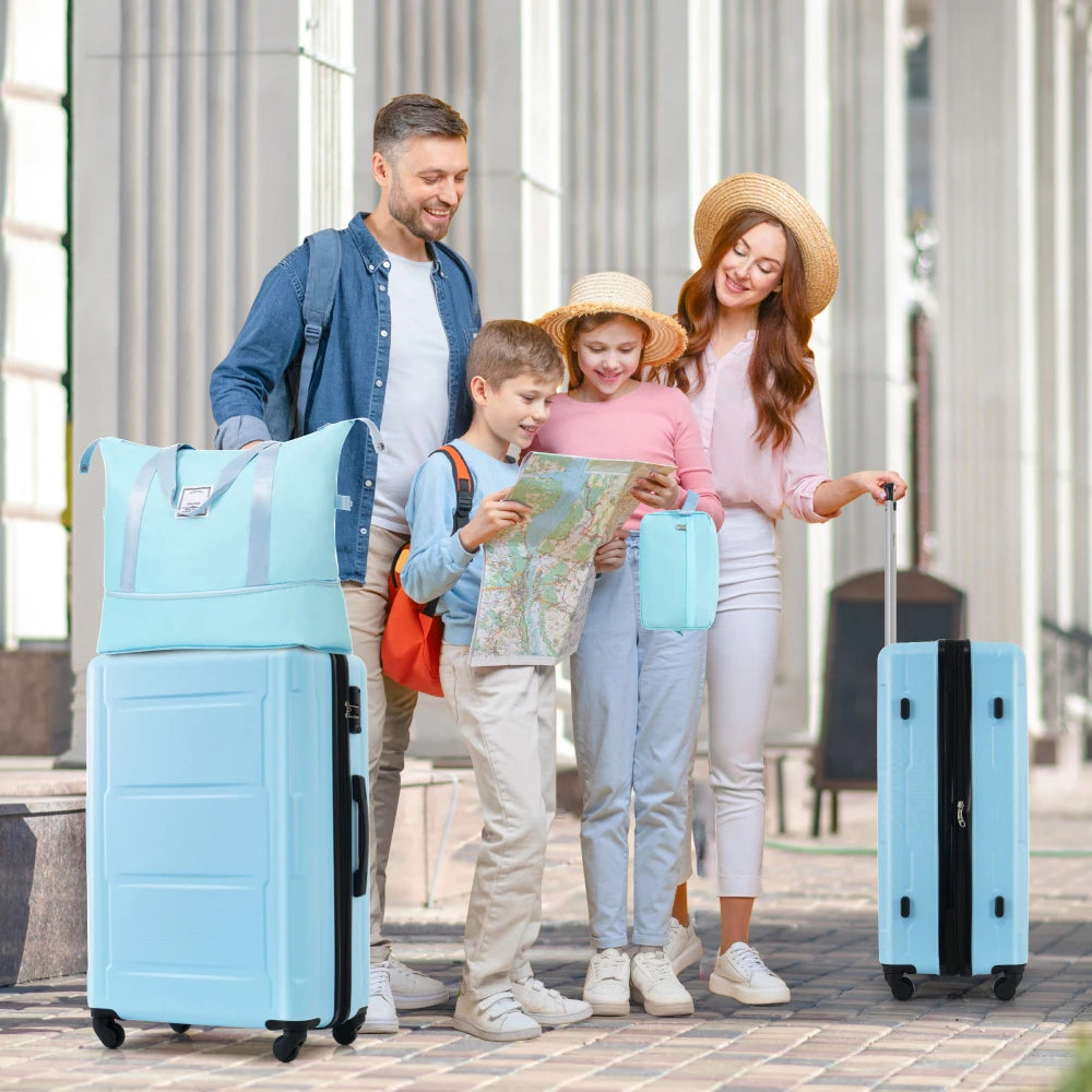 2 Piece Luggage Set with Bags Expanable Spinner Wheels ABS Lightweight Suitcase with TSA Lock 20inch+28inch