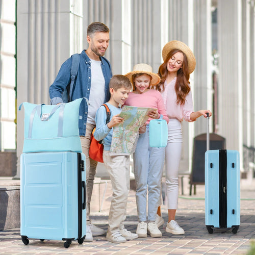 2 Piece Luggage Set with Bags Expanable Spinner Wheels ABS Lightweight Suitcase with TSA Lock 20inch+28inch
