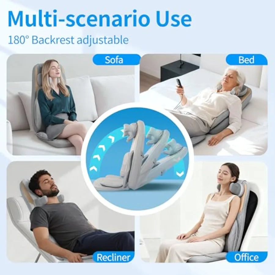 Shiatsu Neck and Back Massager with Heat 4D Kneading for Pain Relief Deep Tissue Back Massager for Chair Massage Chair Pad for