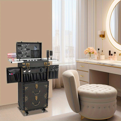 1 Professional Hairdressing Case Large Storage Partitioned Design for Hairstylists Organize Styling Tools Neatly Quick Access