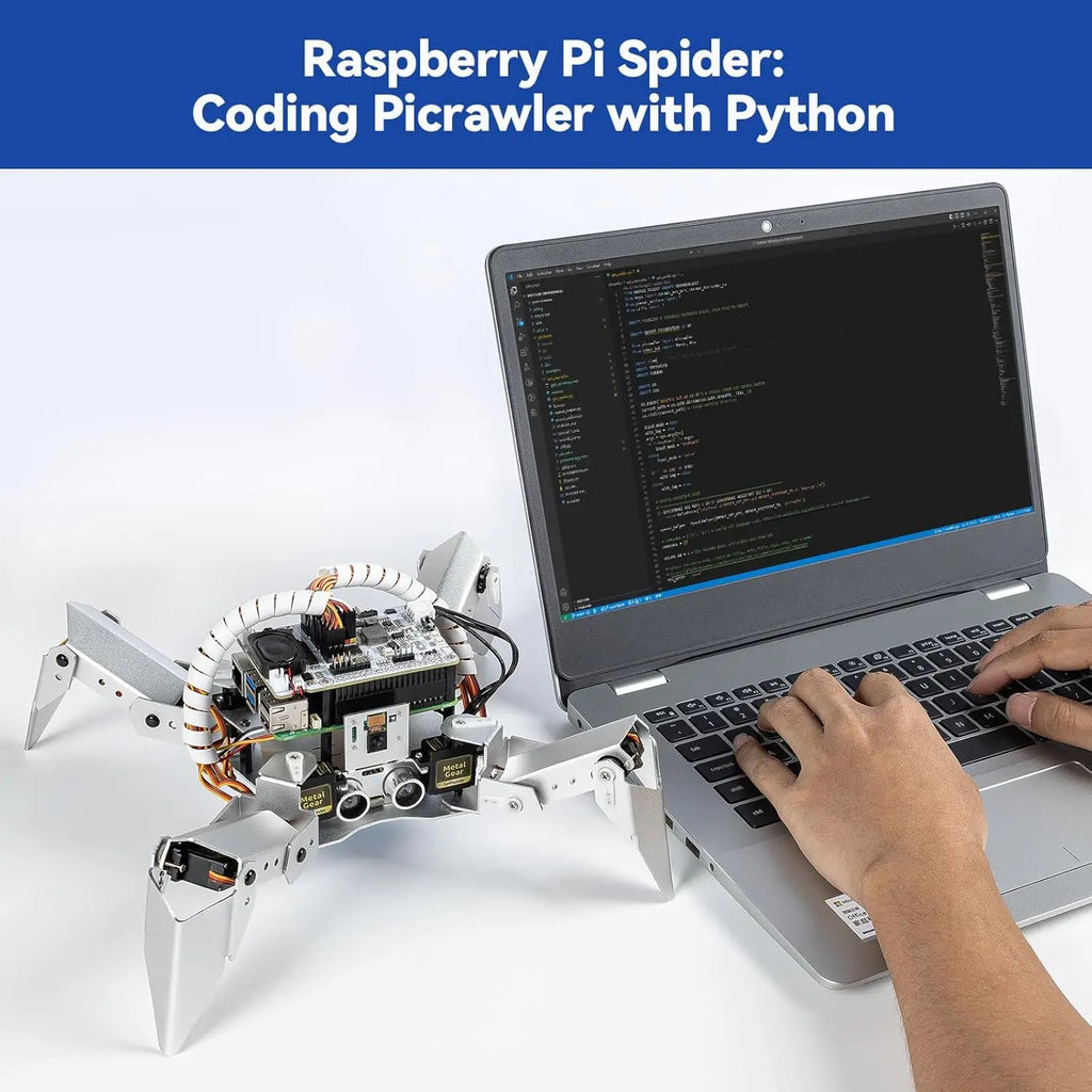 AI Robot Kit for Raspberry Pi with Voice Control, Video Recognition, App & FPV Camera, Python/Scratch Coding (RPi Not Included)