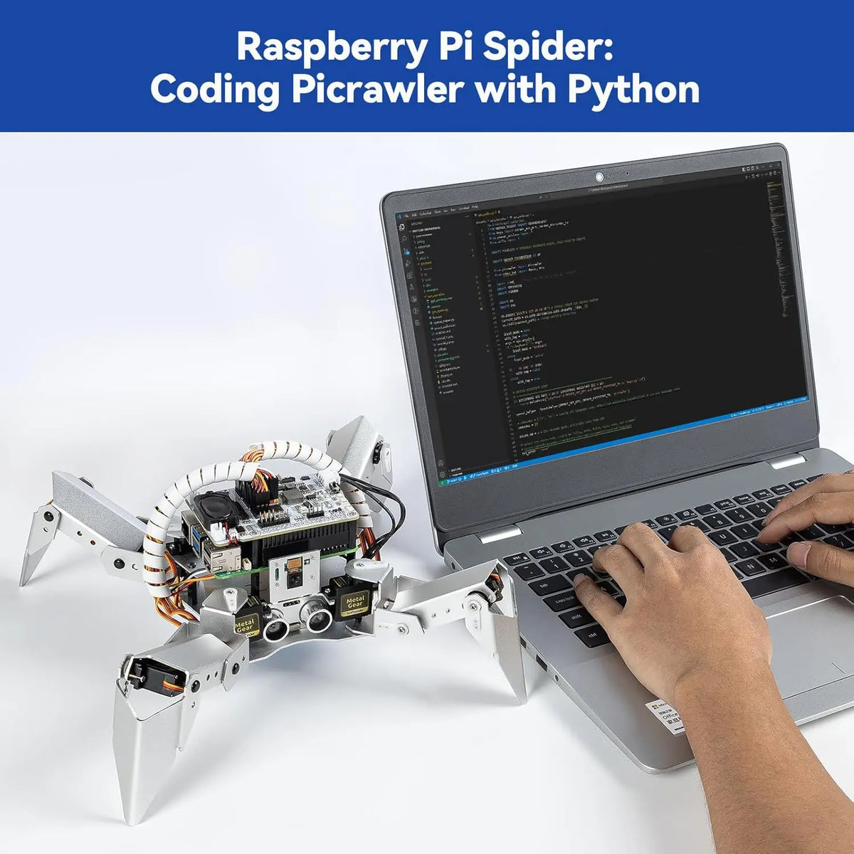 AI Robot Kit for Raspberry Pi with Voice Control, Video Recognition, App & FPV Camera, Python/Scratch Coding (RPi Not Included)