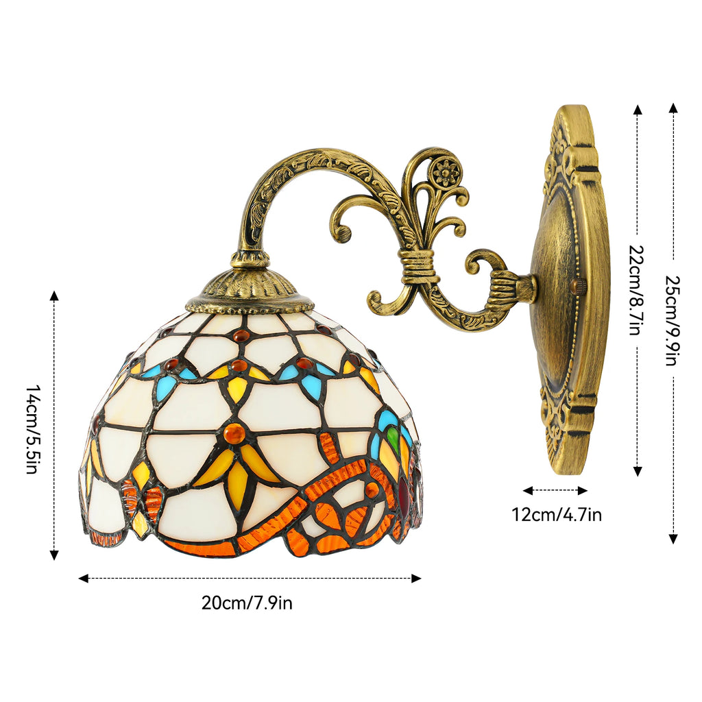 Baroque, Victorian Style Wall Lamp Made of Glass and Hardware, Burn-in Varnish for Rust-free, Indoor
