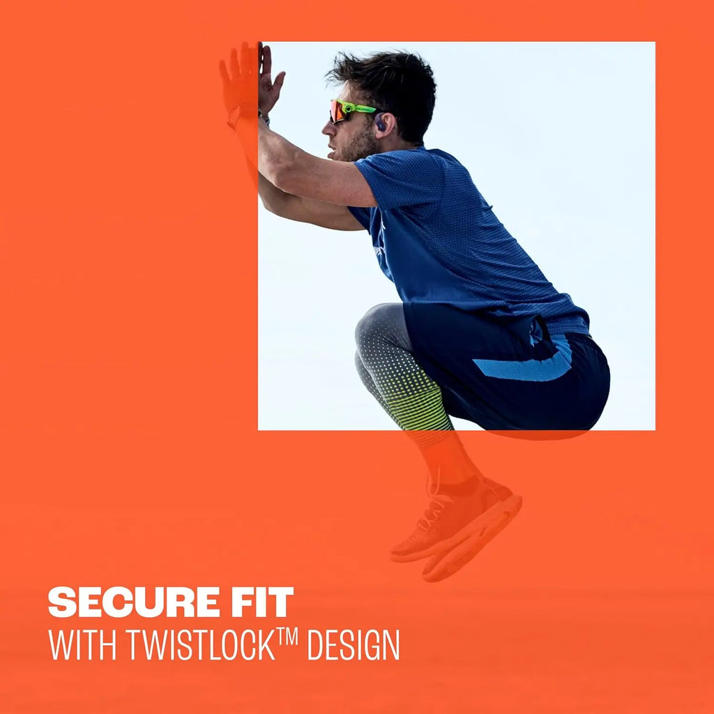 True Wireless Noise Cancelling Sport Earbuds, 48Hrs Playback, IP68 Waterproof, Secure Fit with TwistLock Design, Black/Grey