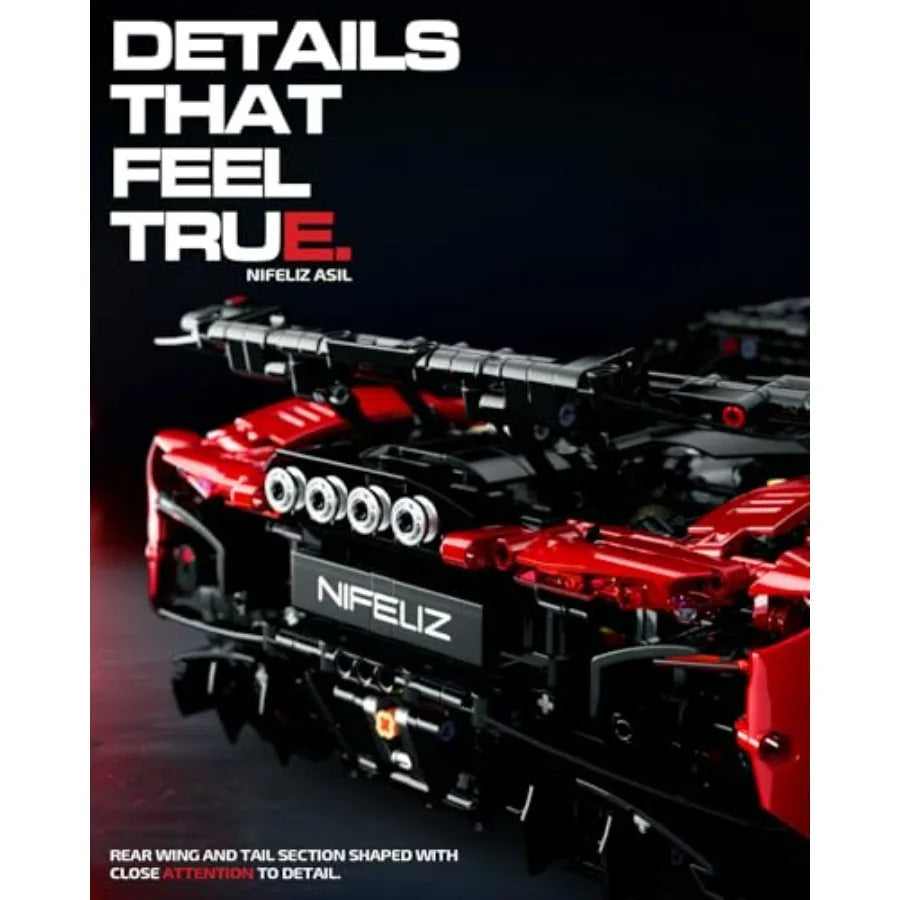 ASIL Sports Car Building Set 1:8 Scale Advanced Collectible Car Model Set for Adults Display Gift for Racing Fans 4099 PCS NF10