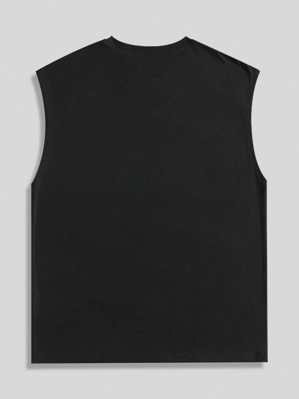 Black Sleeveless Graphic Tank Top with Distressed Horror-Inspired Print, Gothic Punk Style