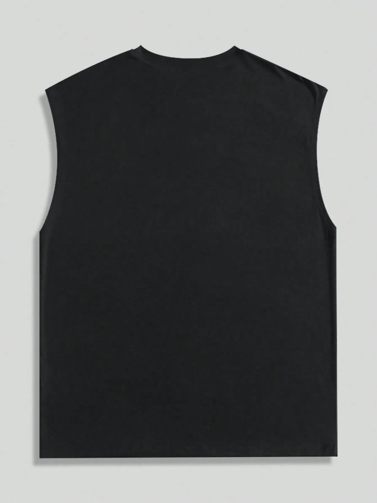 Black Sleeveless Graphic Tank Top with Distressed Horror-Inspired Print, Gothic Punk Style