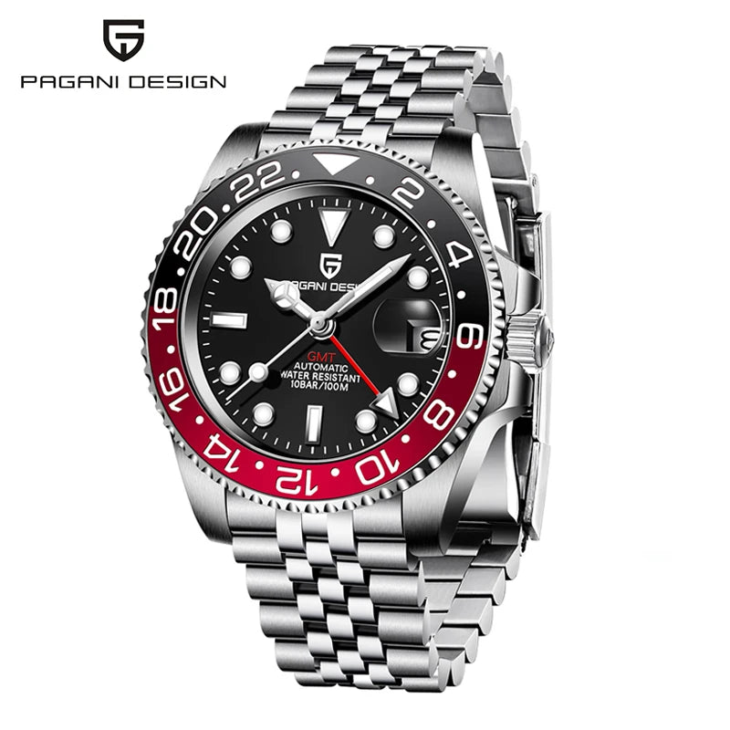 Top PAGANI DESIGN Men's Mechanical Watch Luxury Ceramic bezel Automatic Watch 10bar Waterproof Sapphire Glass GMT men's watch