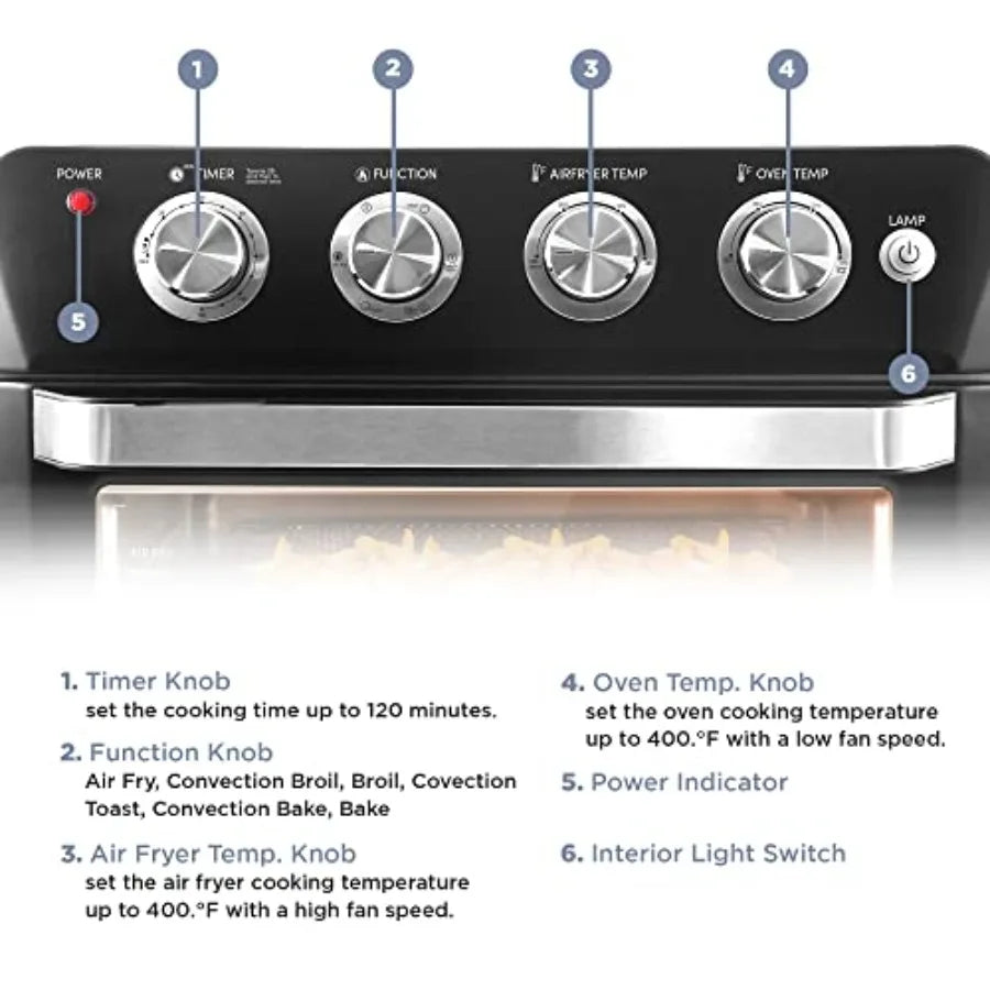 EAF9100 Maxi-Matic Electric Fryer Oven Oil-Less Convection Oven 25L Extra Large Capacity with Grill Bake Roast Air Fryer 1640-W